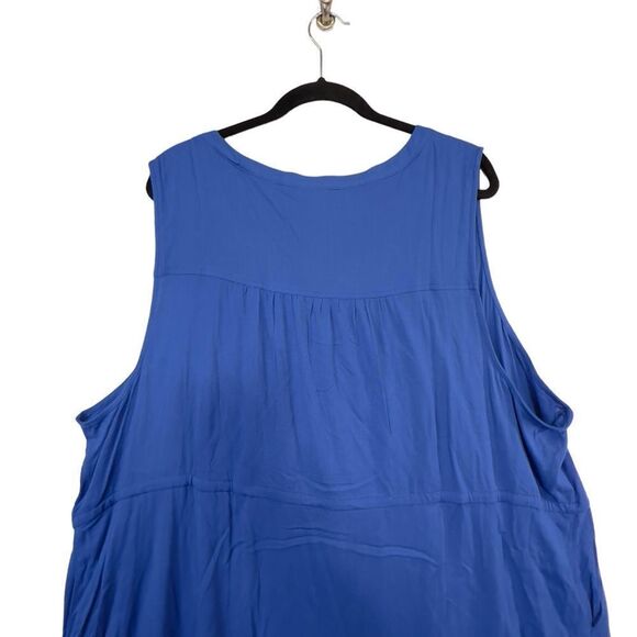 NWOT Torrid MINI TEXTURED RAYON SHIRT DRESS - royal blue plus size 5 - Picture 10 of 16